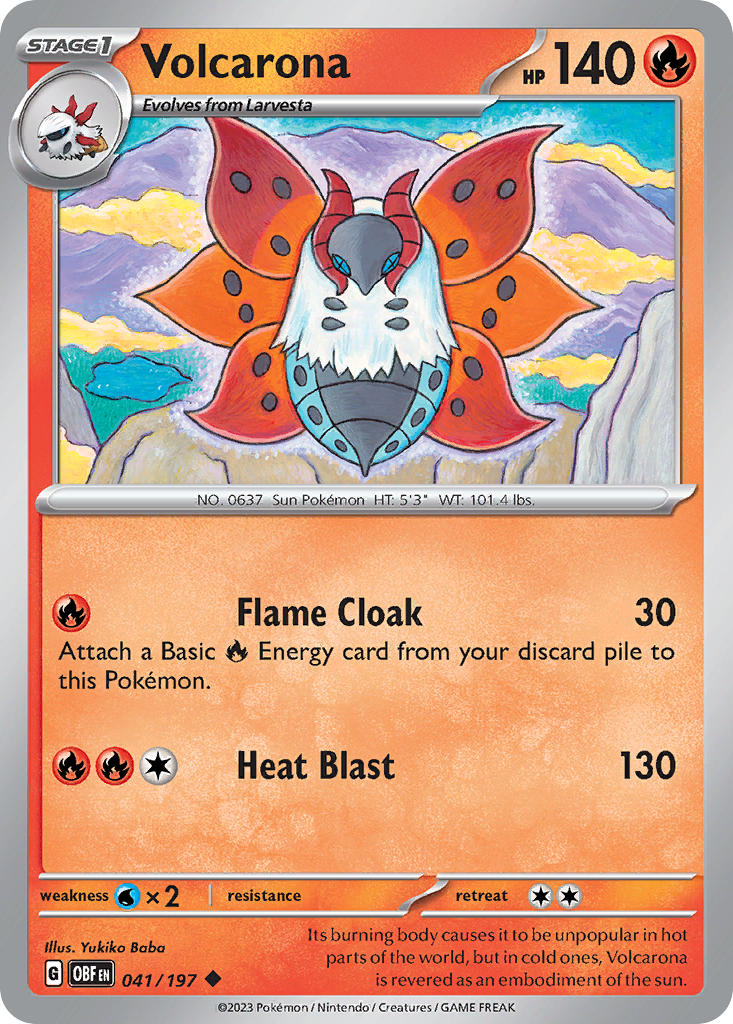 041/197 Volcarona - SCARLET AND VIOLET: OBSIDIAN FLAMES - Pokemon Single Card