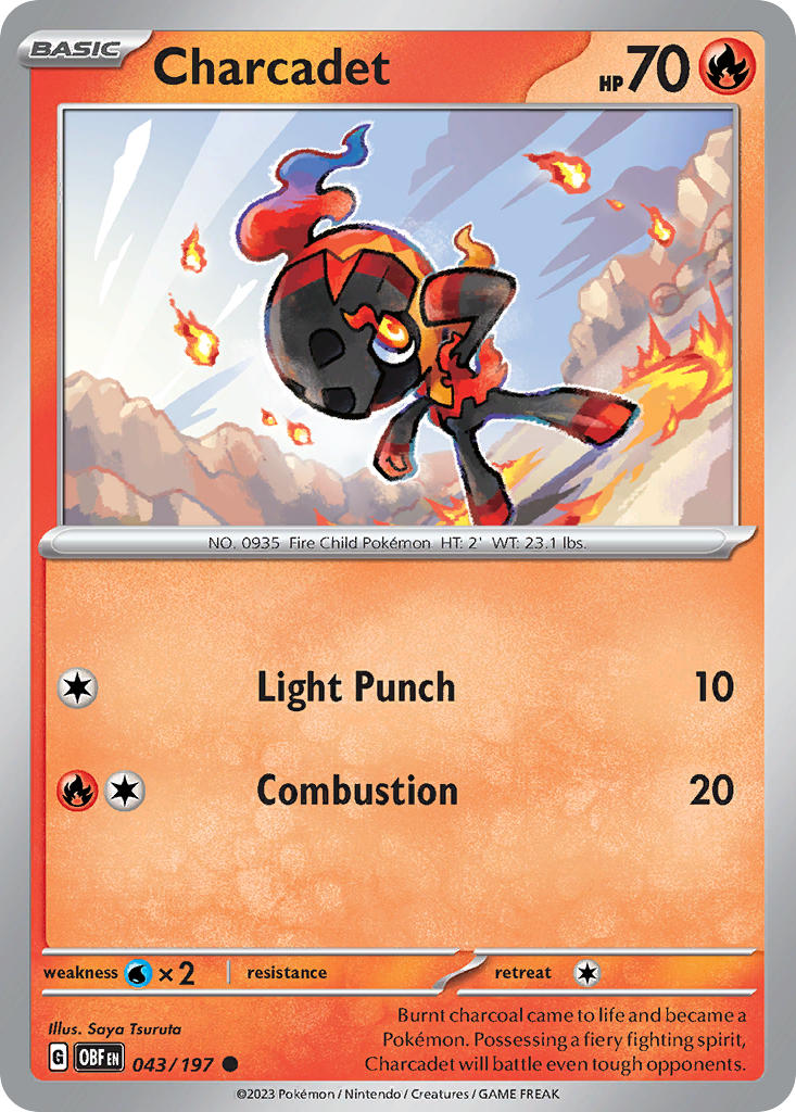 043/197 Charcadet - SCARLET AND VIOLET: OBSIDIAN FLAMES - Pokemon Single Card