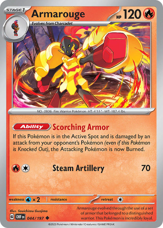 044/197 Armarouge - SCARLET AND VIOLET: OBSIDIAN FLAMES - Pokemon Single Card