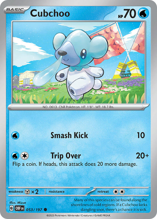 053/197 Cubchoo - SCARLET AND VIOLET: OBSIDIAN FLAMES - Pokemon Single Card