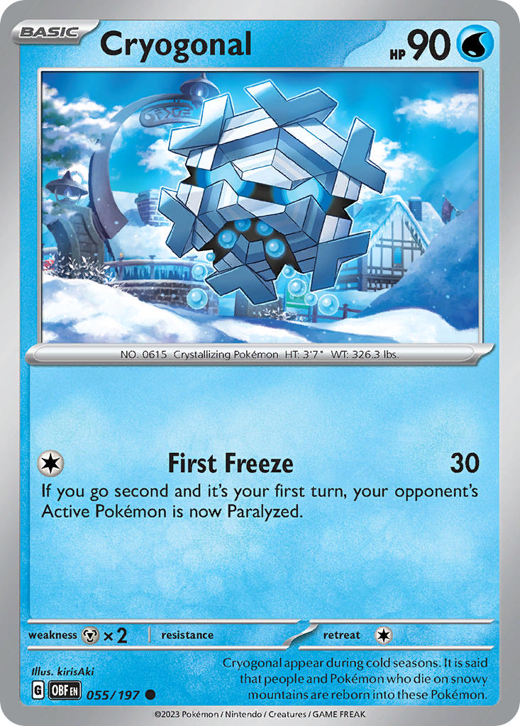 055/197 Cryogonal - SCARLET AND VIOLET: OBSIDIAN FLAMES - Pokemon Single Card