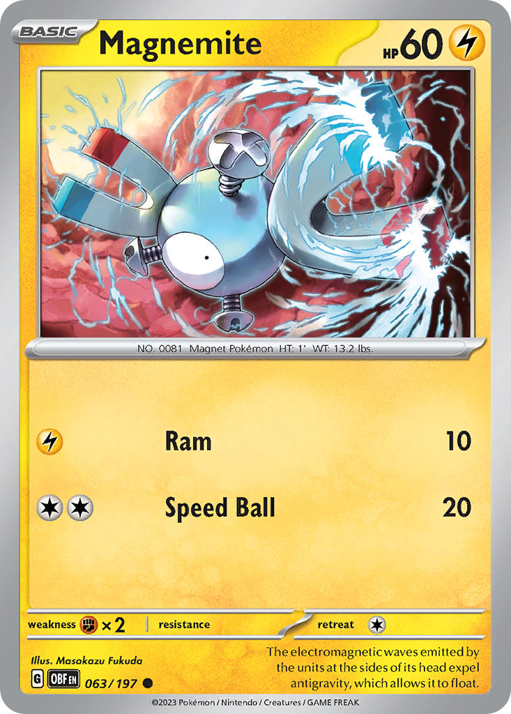 063/197 Magnemite - SCARLET AND VIOLET: OBSIDIAN FLAMES - Pokemon Single Card