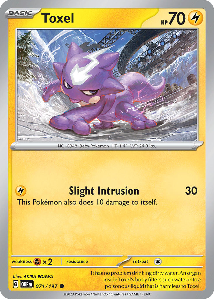 071/197 Toxel - SCARLET AND VIOLET: OBSIDIAN FLAMES - Pokemon Single Card