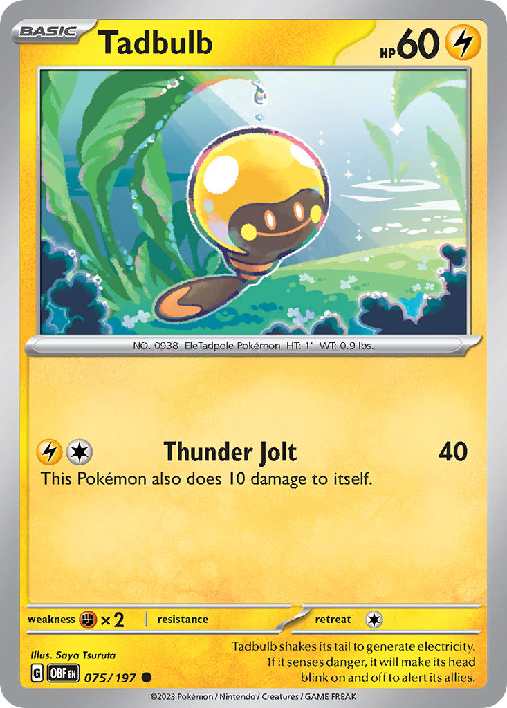 075/197 Tadbulb - SCARLET AND VIOLET: OBSIDIAN FLAMES - Pokemon Single Card