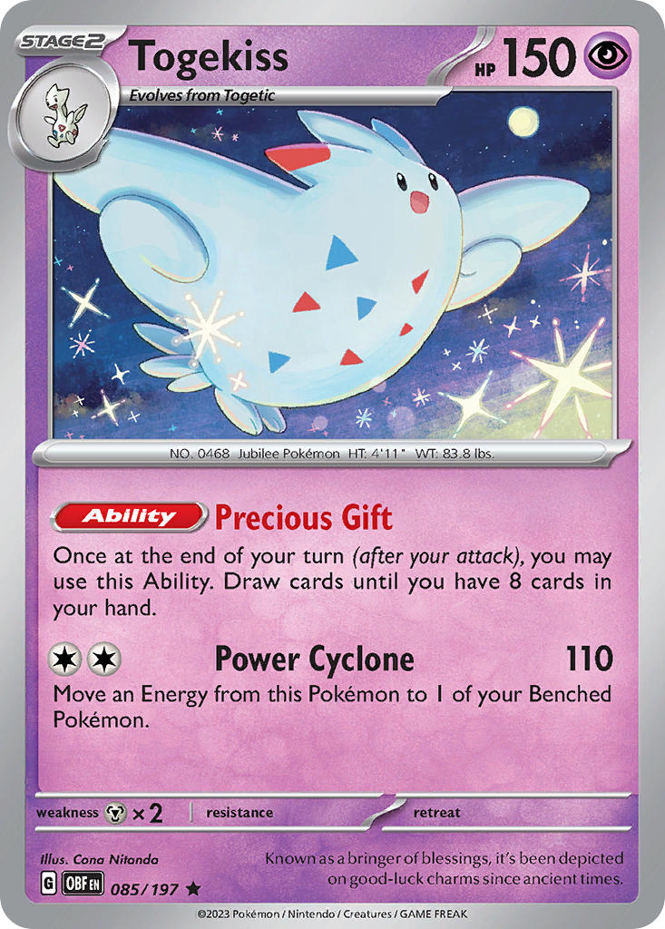 085/197 Togekiss - SCARLET AND VIOLET: OBSIDIAN FLAMES - Pokemon Single Card