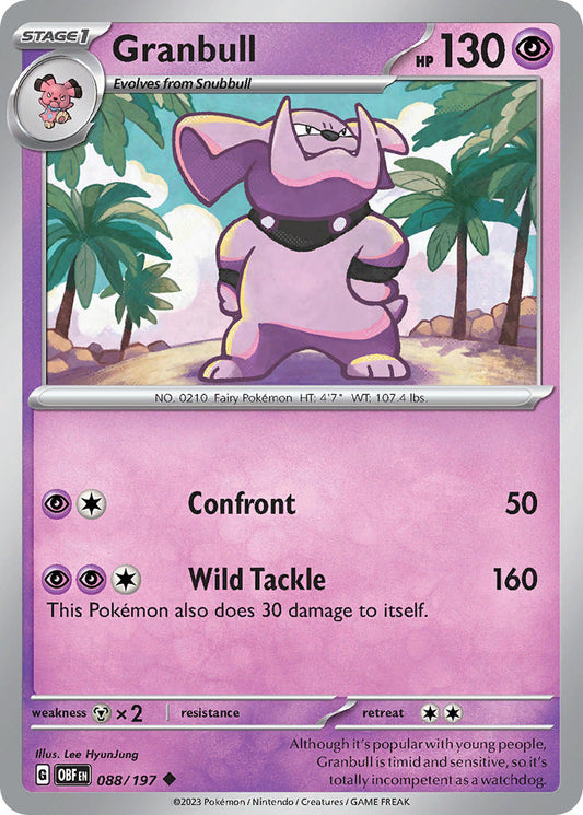 088/197 Granbull - SCARLET AND VIOLET: OBSIDIAN FLAMES - Pokemon Single Card