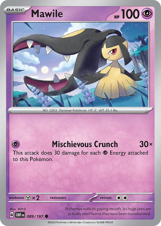 089/197 Mawile - SCARLET AND VIOLET: OBSIDIAN FLAMES - Pokemon Single Card