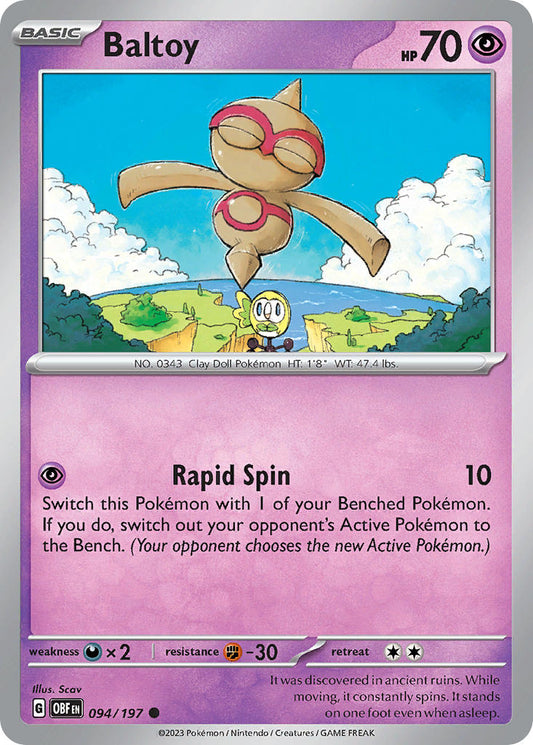 094/197 Baltoy - SCARLET AND VIOLET: OBSIDIAN FLAMES - Pokemon Single Card