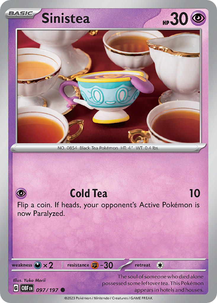 097/197 Sinistea - SCARLET AND VIOLET: OBSIDIAN FLAMES - Pokemon Single Card