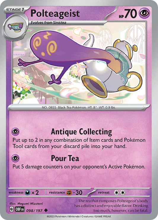 098/197 Polteageist - SCARLET AND VIOLET: OBSIDIAN FLAMES - Pokemon Single Card