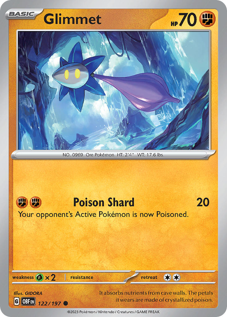 122/197 Glimmet - SCARLET AND VIOLET: OBSIDIAN FLAMES - Pokemon Single Card