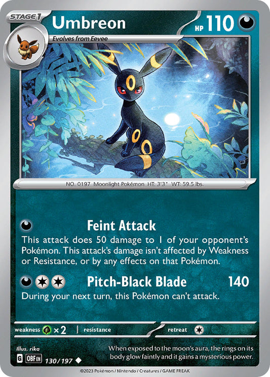 130/197 Umbreon - SCARLET AND VIOLET: OBSIDIAN FLAMES - Pokemon Single Card