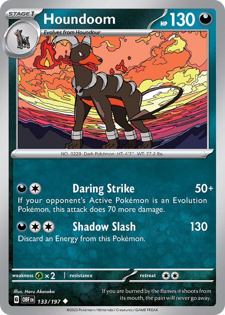 133/197 Houndoom - SCARLET AND VIOLET: OBSIDIAN FLAMES - Pokemon Single Card