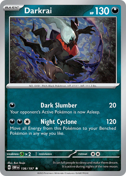 136/197 Darkrai - SCARLET AND VIOLET: OBSIDIAN FLAMES - Pokemon Single Card