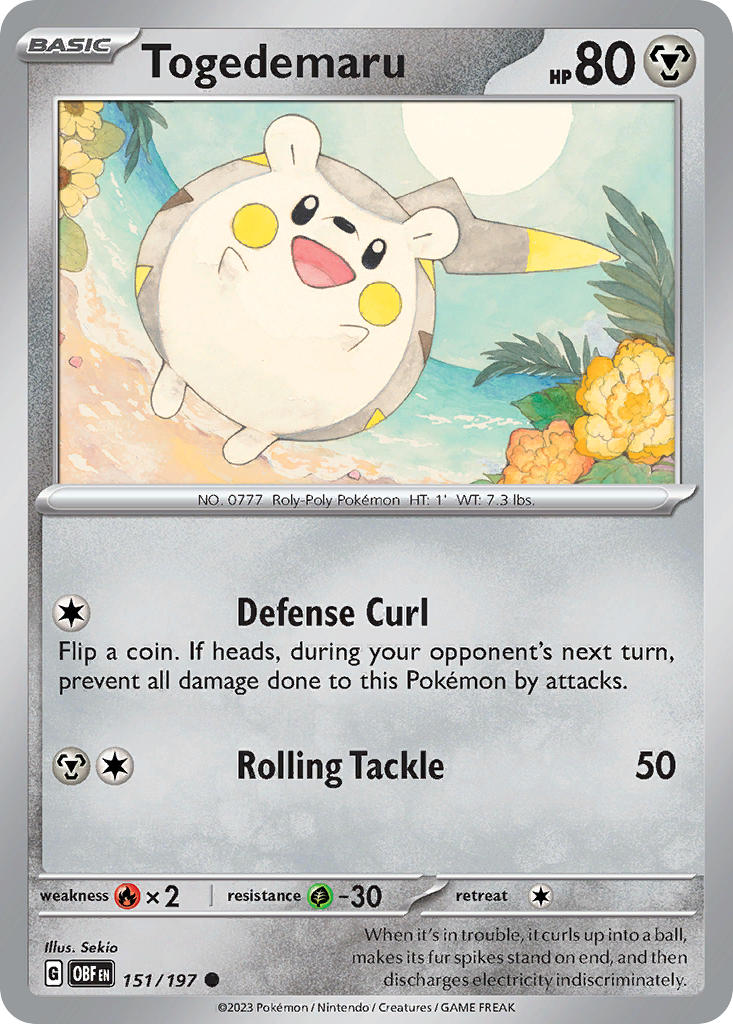 151/197 Togedemaru - SCARLET AND VIOLET: OBSIDIAN FLAMES - Pokemon Single Card