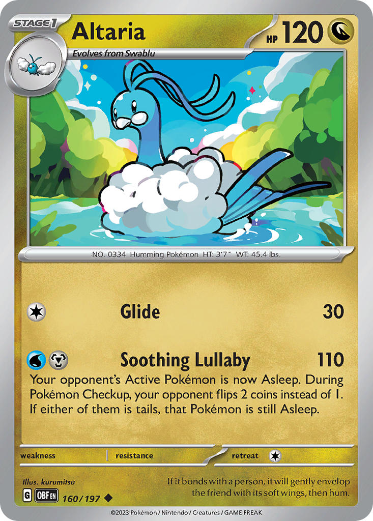 160/197 Altaria - SCARLET AND VIOLET: OBSIDIAN FLAMES - Pokemon Single Card