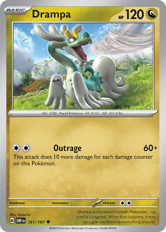 161/197 Drampa - SCARLET AND VIOLET: OBSIDIAN FLAMES - Pokemon Single Card