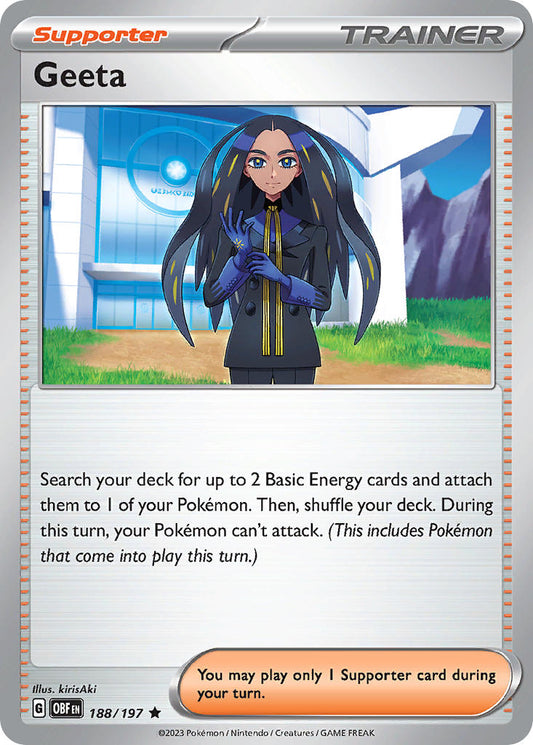 188/197 Geeta TRAINER - SCARLET AND VIOLET: OBSIDIAN FLAMES - Pokemon Single Card