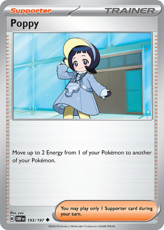 193/197 Poppy TRAINER - SCARLET AND VIOLET: OBSIDIAN FLAMES - Pokemon Single Card