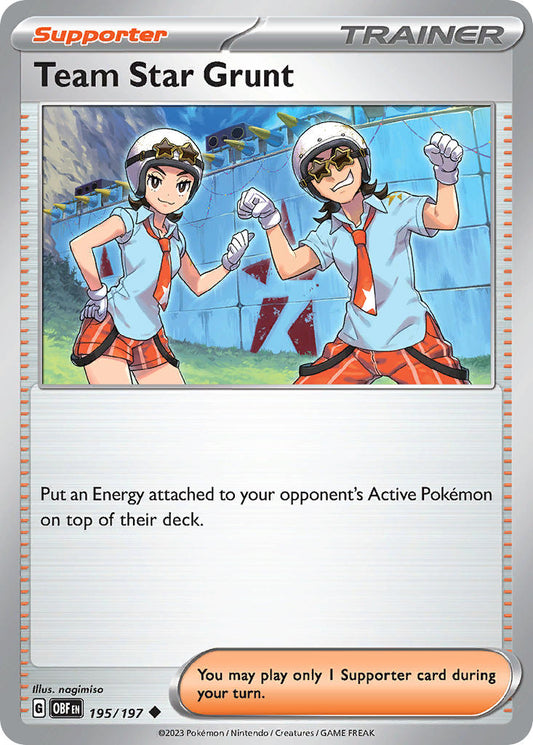 195/197 Team Star Grunt TRAINER - SCARLET AND VIOLET: OBSIDIAN FLAMES - Pokemon Single Card