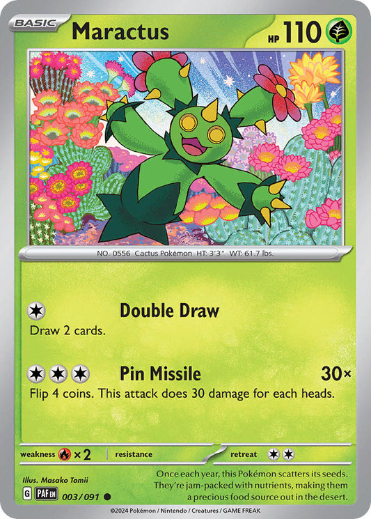 Maractus 003/091 - POKEMON SCARLET & VIOLET: PALDEAN FATES - Pokemon Single Card