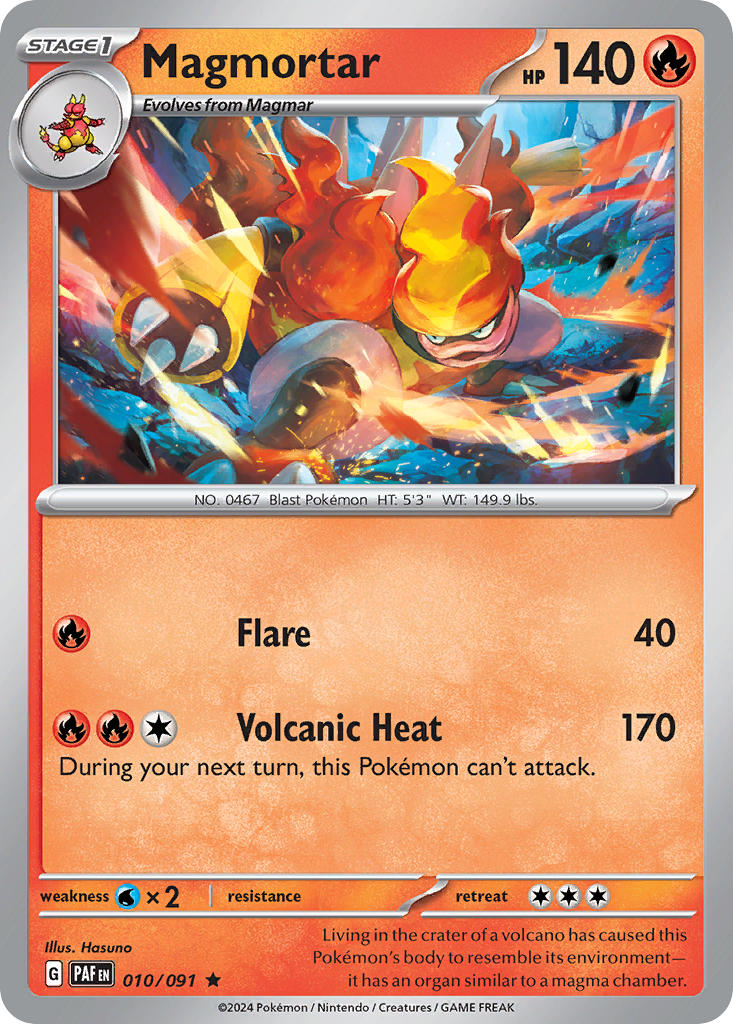 Magmortar 010/091 - POKEMON SCARLET & VIOLET: PALDEAN FATES - Pokemon Single Card