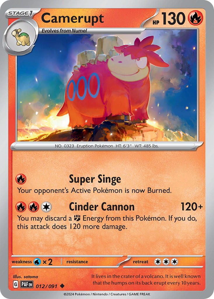 Camerupt 012/091 - POKEMON SCARLET & VIOLET: PALDEAN FATES - Pokemon Single Card
