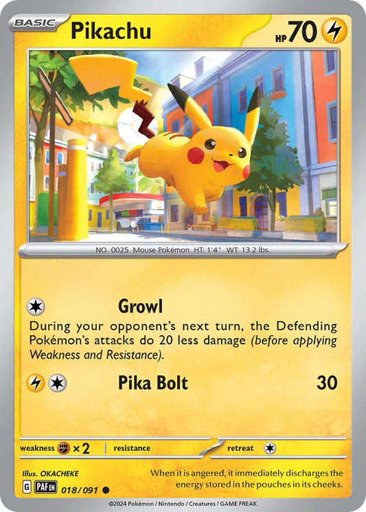 Pikachu 018/091 - POKEMON SCARLET & VIOLET: PALDEAN FATES - Pokemon Single Card