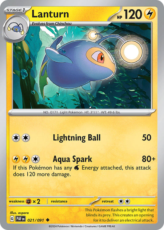 Lanturn 021/091 - POKEMON SCARLET & VIOLET: PALDEAN FATES - Pokemon Single Card