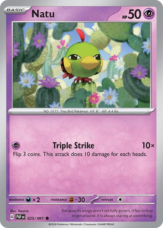 Natu 025/091 - POKEMON SCARLET & VIOLET: PALDEAN FATES - Pokemon Single Card