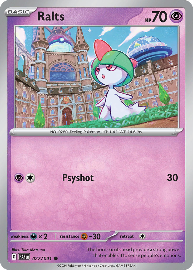 Ralts 027/091 - POKEMON SCARLET & VIOLET: PALDEAN FATES - Pokemon Single Card