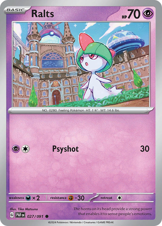 Ralts 027/091 - POKEMON SCARLET & VIOLET: PALDEAN FATES - Pokemon Single Card