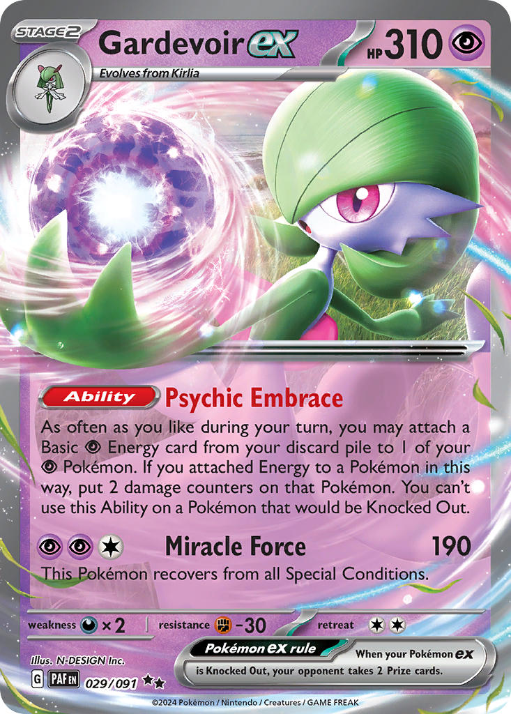 Gardevoir ex 029/091 - POKEMON SCARLET & VIOLET: PALDEAN FATES - Pokemon Single Card