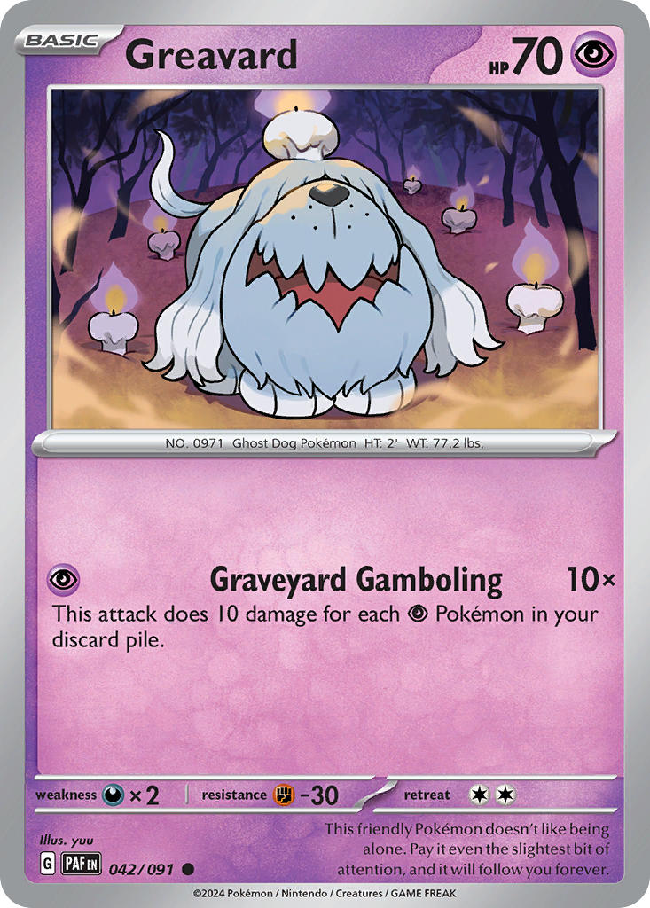 Greavard 042/091 - POKEMON SCARLET & VIOLET: PALDEAN FATES - Pokemon Single Card