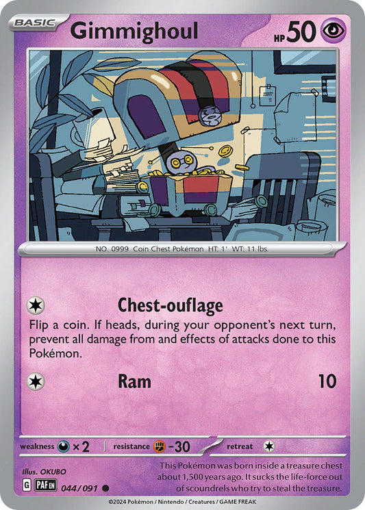 Gimmighoul 044/091 - POKEMON SCARLET & VIOLET: PALDEAN FATES - Pokemon Single Card