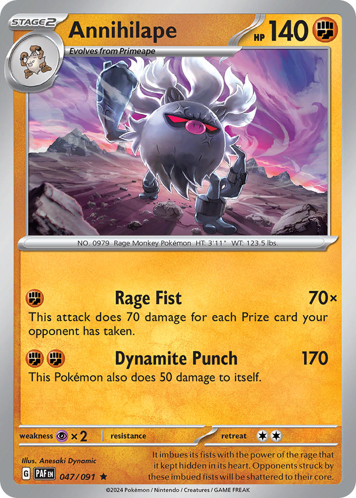 Annihilape 047/091 - POKEMON SCARLET & VIOLET: PALDEAN FATES - Pokemon Single Card