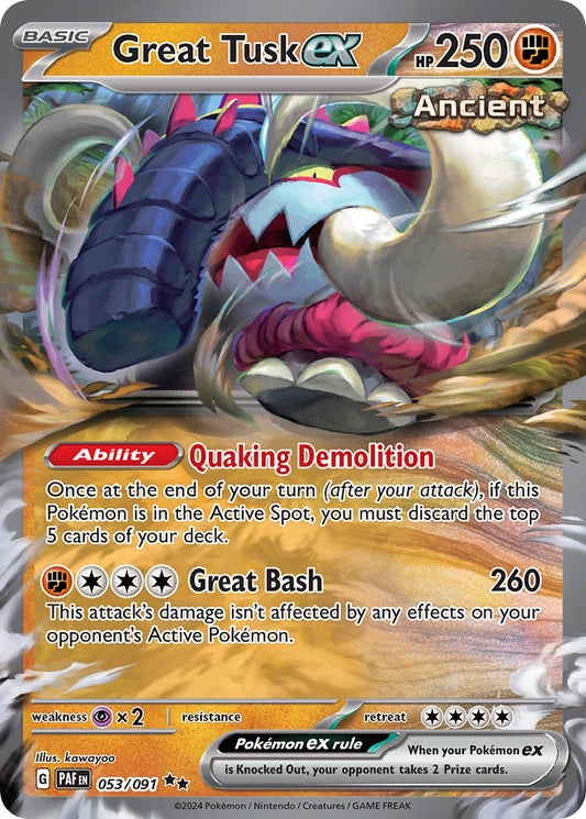 Great Tusk ex 053/091 - POKEMON SCARLET & VIOLET: PALDEAN FATES - Pokemon Single Card