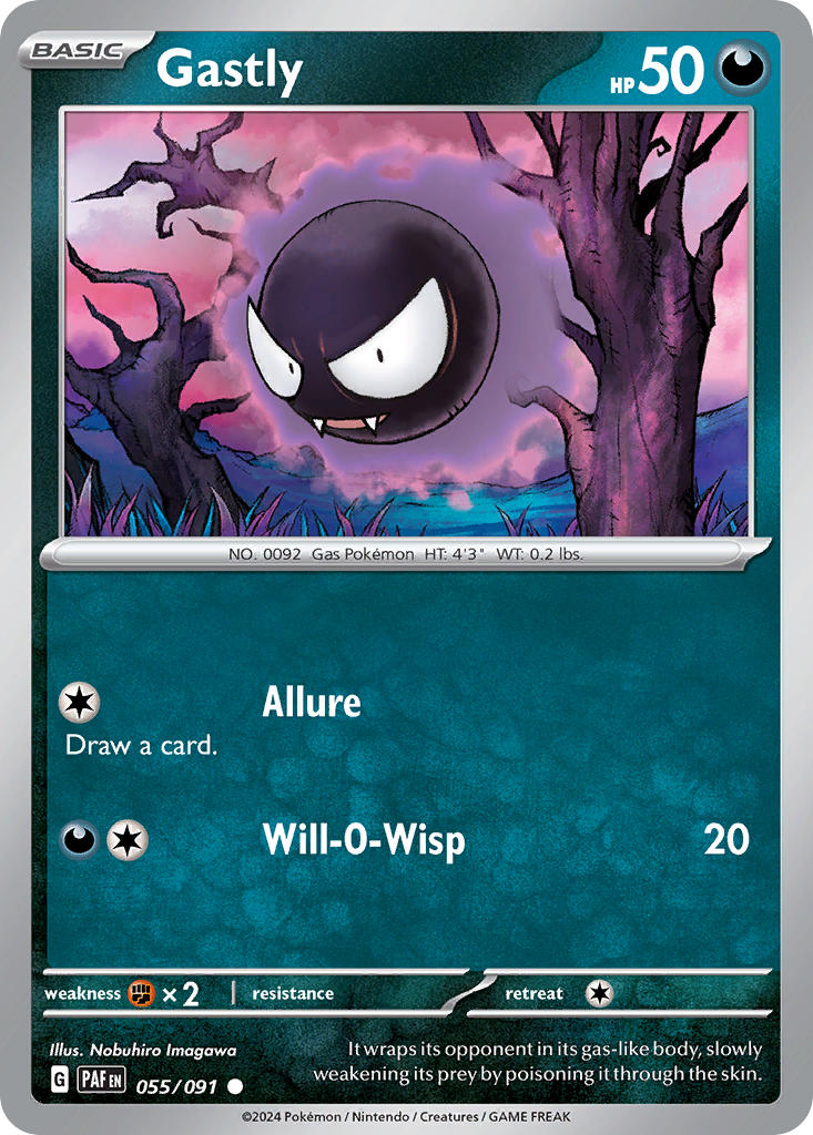 Gastly 055/091 - POKEMON SCARLET & VIOLET: PALDEAN FATES - Pokemon Single Card