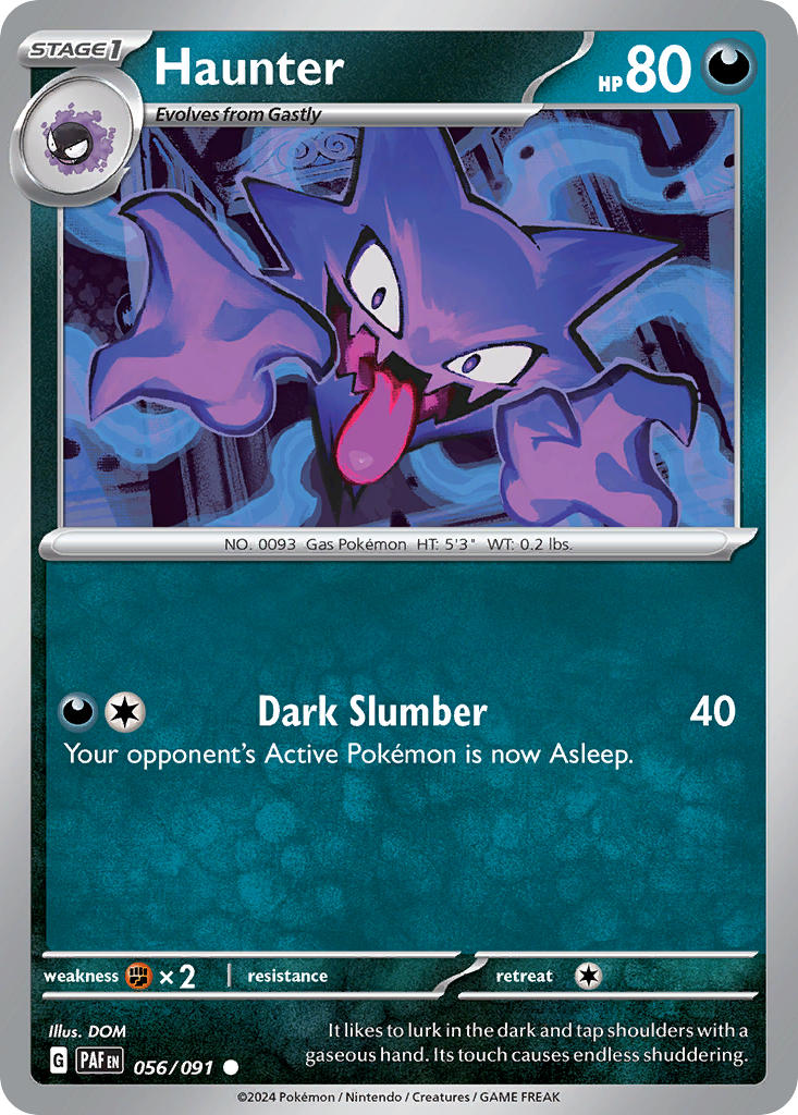 Haunter 056/091 - POKEMON SCARLET & VIOLET: PALDEAN FATES - Pokemon Single Card