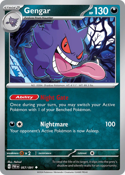 Gengar 057/091 - POKEMON SCARLET & VIOLET: PALDEAN FATES - Pokemon Single Card