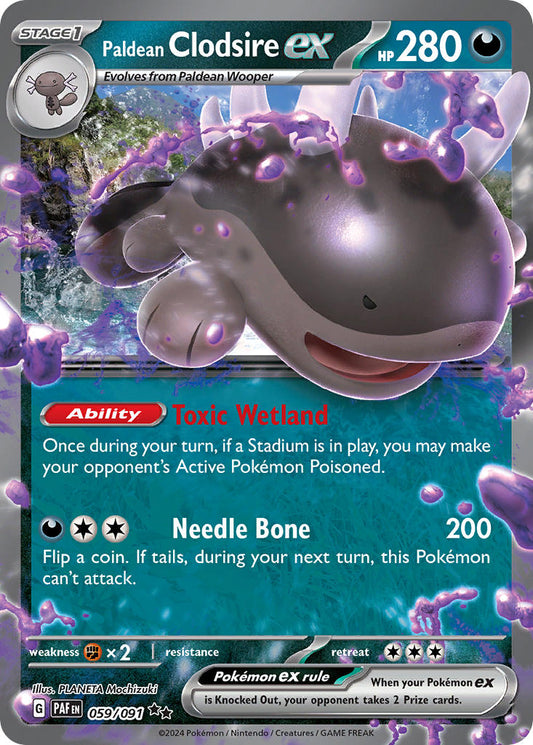 Paldean Clodsire ex 059/091 - POKEMON SCARLET & VIOLET: PALDEAN FATES - Pokemon Single Card