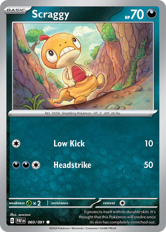 Scraggy 060/091 - POKEMON SCARLET & VIOLET: PALDEAN FATES - Pokemon Single Card