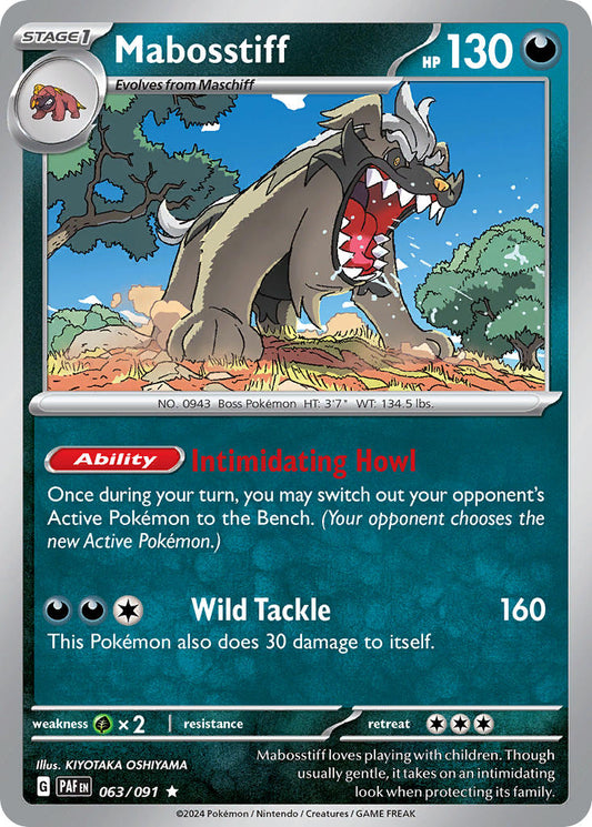 Mabosstiff 063/091 - POKEMON SCARLET & VIOLET: PALDEAN FATES - Pokemon Single Card