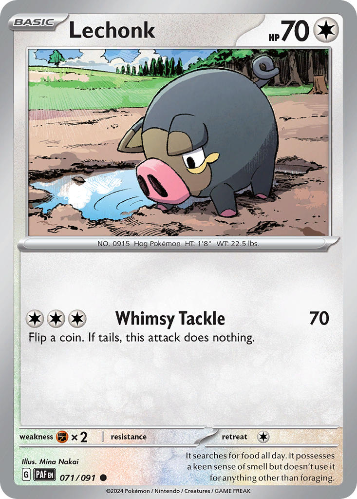 Lechonk 071/091 - POKEMON SCARLET & VIOLET: PALDEAN FATES - Pokemon Single Card