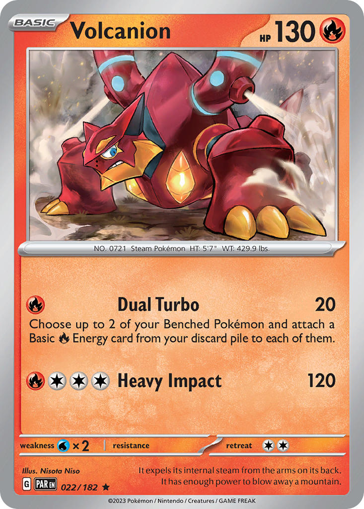 022/182 Volcanion - SCARLET AND VIOLET: PARADOX RIFT - Pokemon Single Card