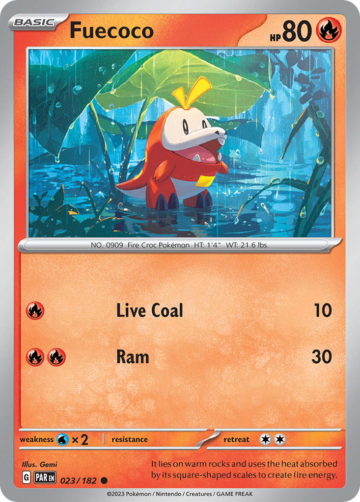 023/182 Fuecoco - SCARLET AND VIOLET: PARADOX RIFT - Pokemon Single Card