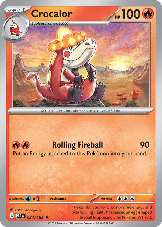 024/182 Crocalor - SCARLET AND VIOLET: PARADOX RIFT - Pokemon Single Card