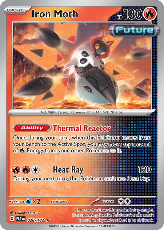 028/182 Iron Moth - SCARLET AND VIOLET: PARADOX RIFT - Pokemon Single Card