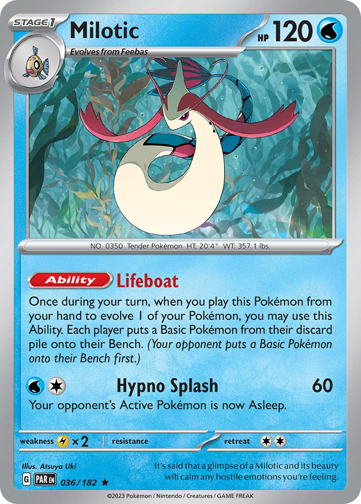 036/182 Milotic - SCARLET AND VIOLET: PARADOX RIFT - Pokemon Single Card