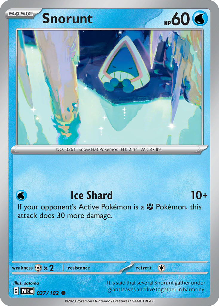 037/182 Snorunt - SCARLET AND VIOLET: PARADOX RIFT - Pokemon Single Card